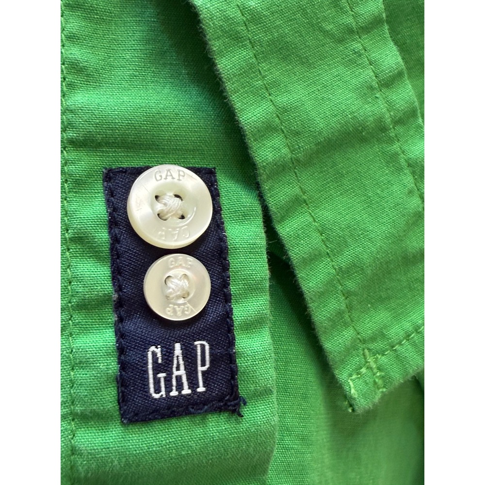 Gap Kids Boys Green Long Sleeve Button Down Shirt Size S 6-7 100% Cotton Poplin - Picture 5 of 7